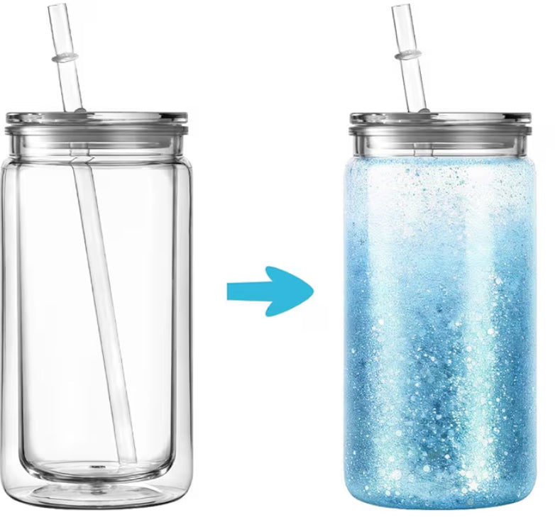 16oz acrylic snow globe cup