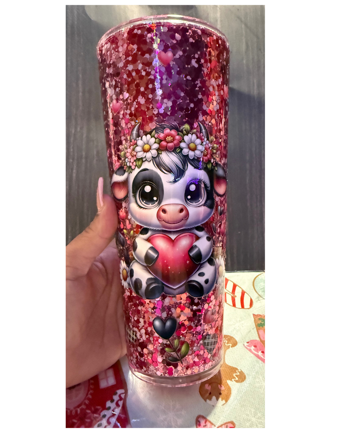 PRE MADE STILL FLOW GLITTER CUP