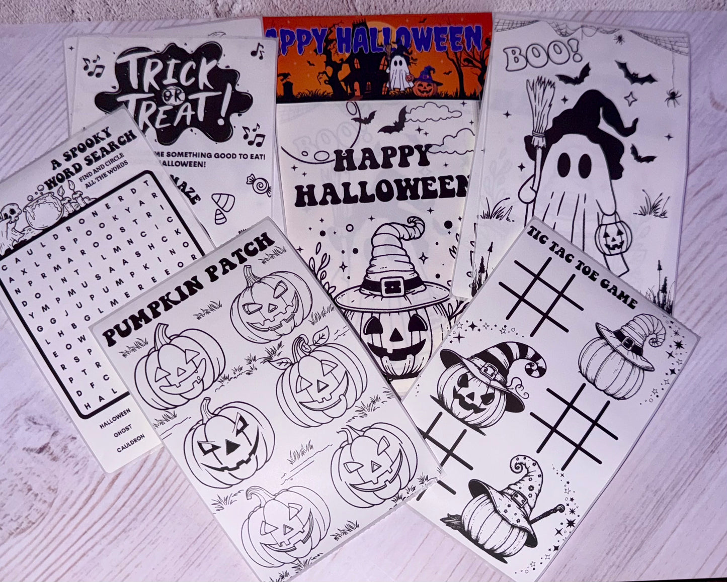 Halloween Coloring Sticker Pages