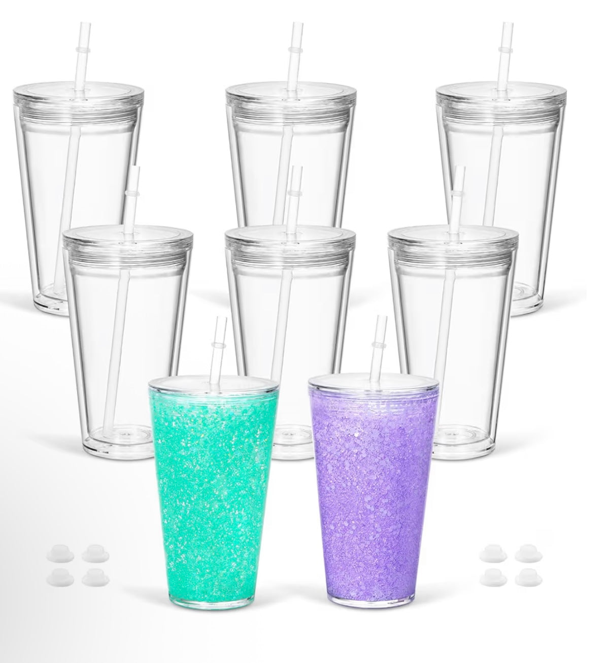 16oz tapered snow globe acrylic cup