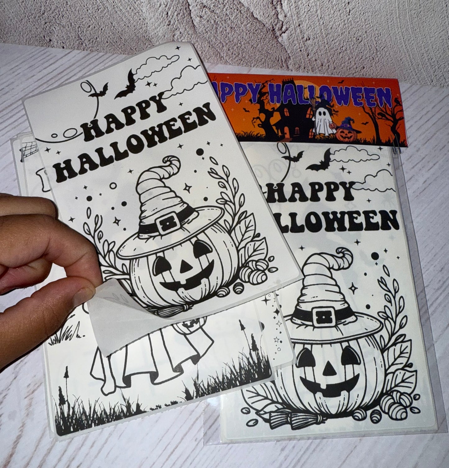 Halloween Coloring Sticker Pages