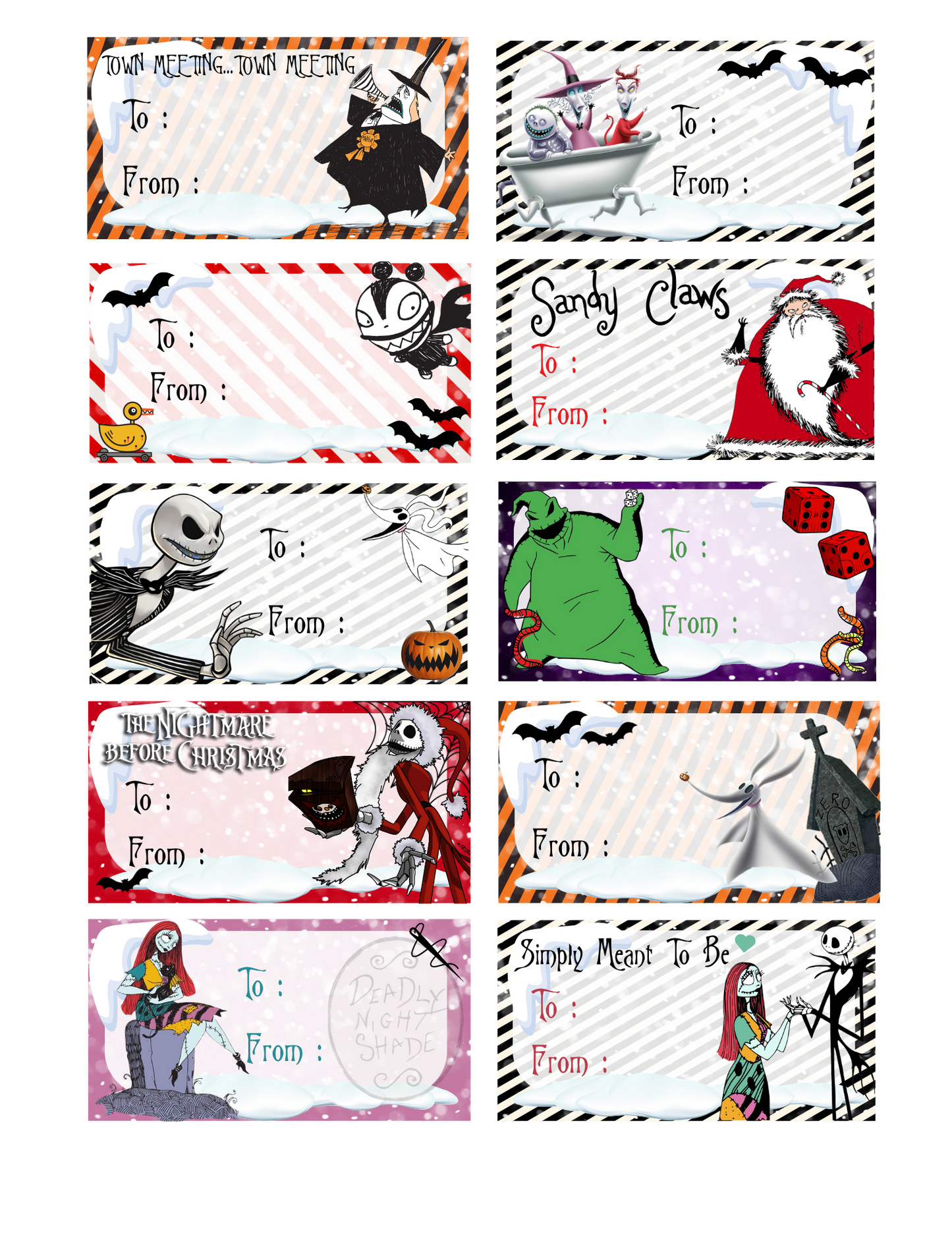 Christmas TO and FROM sticker tags