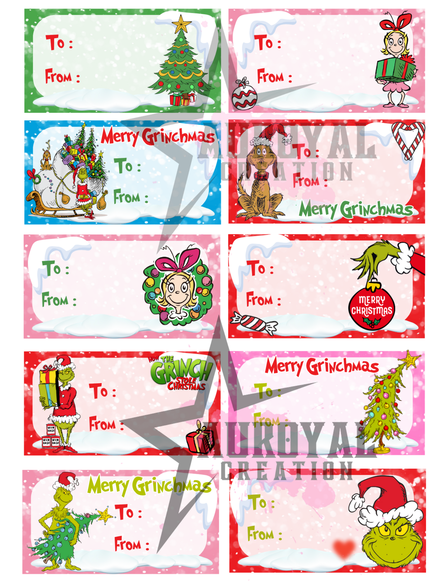 Christmas TO and FROM sticker tags